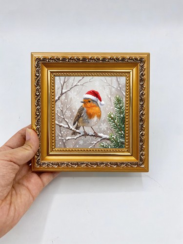 Christmas robin santa hat - robin,