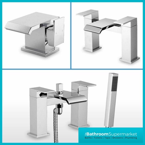 Chrome bathroom taps - bathroom, basin