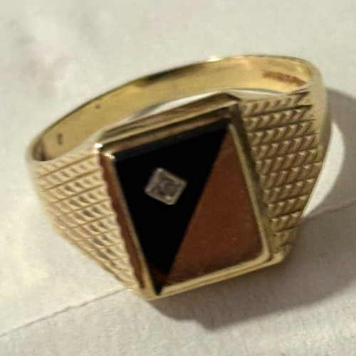 Men 9ct yellow gold square - 9ct,