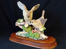 Leonardo Nature Studies 'Pair Of Wrens On Blossom Bough' 1994. 9" Wide. 7" Tall.