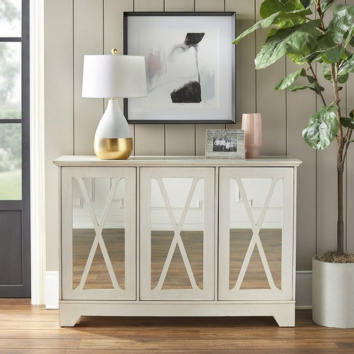 White wooden buffet server - buffet,