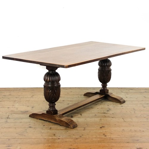 Large antique oak refectory - oak,