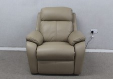 G Plan Kingsbury Cambridge Putty Leather Power Armchair Power Headrest & Lumbar