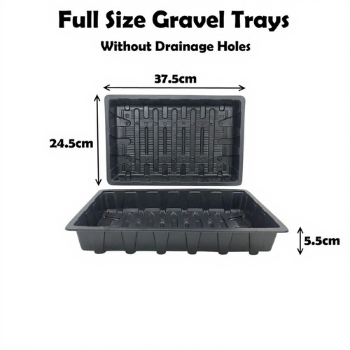Gravel tray full size holes - size, no