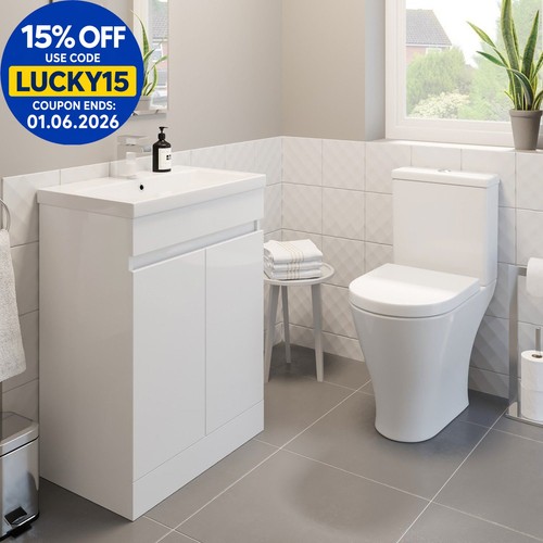 600mm bathroom gloss white - bathroom,