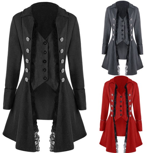 Women lace trim tailcoat - women,