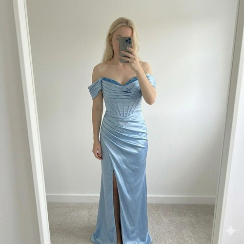 Elegant light blue satin - light,