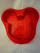 Disney Parks Mickey Mouse Cake Pan Red Silicone Jelly Mold 9" x 8.25" Baking