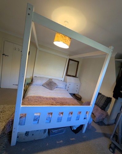Solid wood double four poster - solid, four-poster