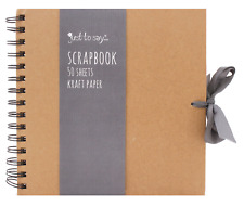 8" Square Kraft Paper Scrapbook Photo Album Guest Book Wiro Bound 50 Sheets 7561