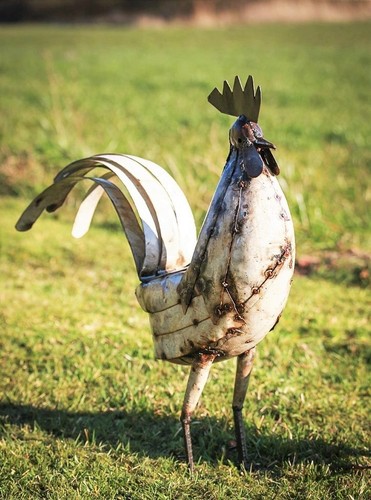 Metal cockerel garden ornament - cockerel,