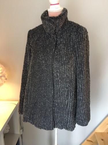 Soft warm dark grey faux - , fur