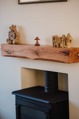 Oak beam beams mantel - mantel, fire