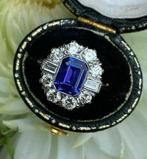 2.95 Ct Emerald Cut Blue