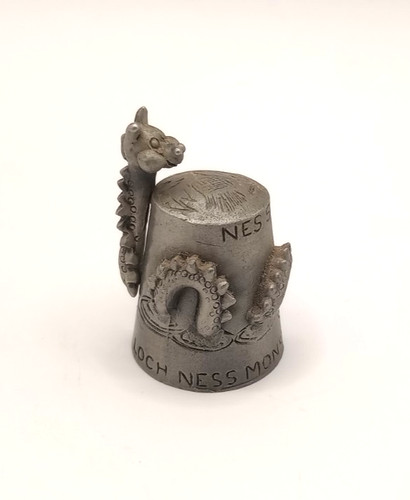 Vintage pewter thimble - pewter,