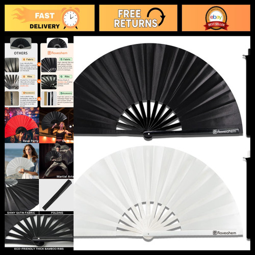 Pack large folding hand fans - 2,