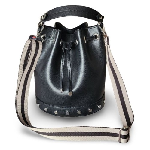 Zara black faux - leather, bucket