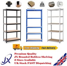 5 Tier Racking Heavy Duty Garage Shelving Storage Shelves Boltless Steel Unit