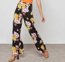 Miss Selfridge PETITE Floral Print Flower Power Palazzo Pants Wide Leg Trousers