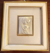 Vintage framed sterling silver Madonna and Child