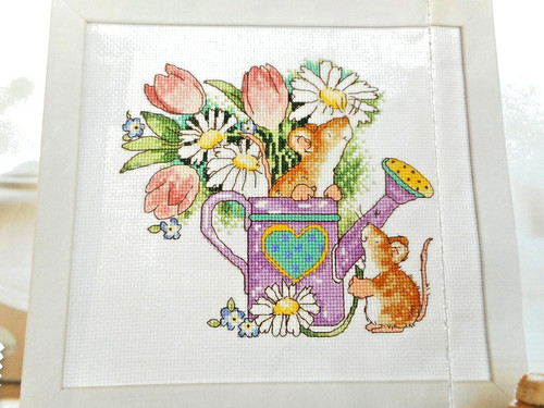 Cute mice flowers margaret - cute, flowers.