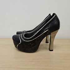 New Rock Black Chunky High Heel Platform Punk Goth Emo Boots Size Uk 7 Eu 41