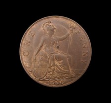 GEORGE V 1916 BRONZE PENNY -