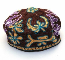 Brown Bucharian Yarmulke