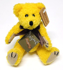Anna Club Plush Yellow Bear Soft Toy With Tags 7 1/2" (19cm) Approx