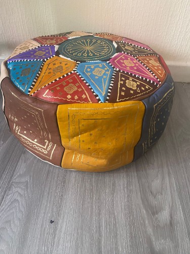 Handmade multicoloured pouffe - multicoloured,