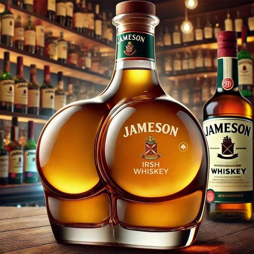 Peach shaped whiskey - whiskey, bottle