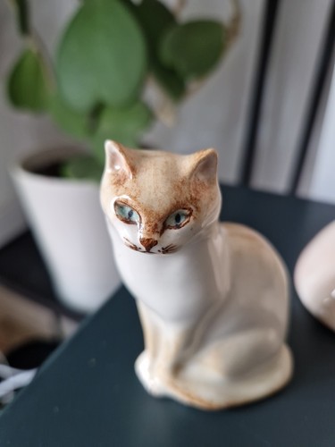 Siamese cat porcelain - cat, small