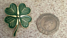 IRISH Lucky Four 4 Leaf Clover Pin Badge ST PATRICK  = BINGO 7 day sale