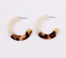 Cheetach Leopard Hoops Tortoise Shell Circle Hoop Earrings for Women