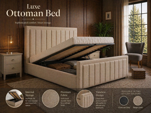 Ottoman storage bed panel - storage,