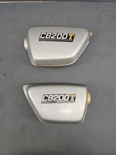 1974 HONDA CB200T CB 200 LEFT & RIGHT SIDE COVER PANEL SET BADGE OEM USED 