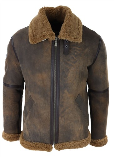 Men brown sheepskin - sheepskin, flying