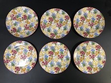 6 x Royal Winton Marguerite - Floral Flower Side Plates 17cm Across Red Yellow