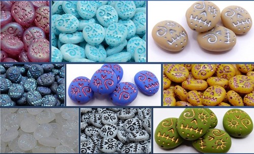 16mm czech pressed glass - czech,