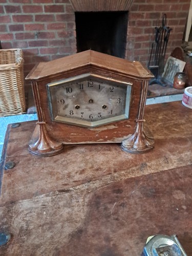 Antique mantle clock made - clock,
