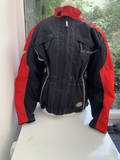 Hein Gericke All Season ShelTex Motorcycle Jacket Black Red CE Armour Size M 38 