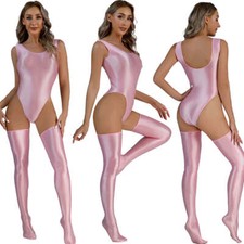 Womens Wetlook Shiny Bodysuit