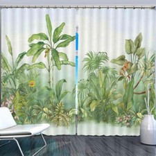Zebra Leaf Assembly 3D Curtain Blockout Photo Printing Curtains Drape Fabric