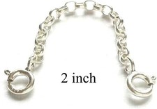 2 inch Sterling Silver Necklace Extender Safety Chain 925 FREE POST