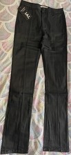 LADIES  SIZE 10 BLACK  JEANS/ 28” WAIST STRETCH / WAXED FABRIC ANKLE SPLIT/BNWT