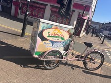 ice cream bike trike pink with parasol and freezer 