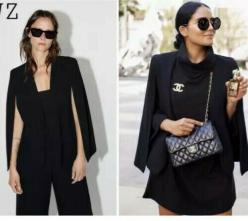 Zara black cape - black, poncho