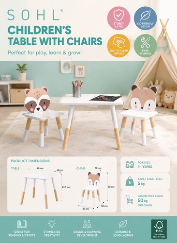 Kids table and chair set - and,