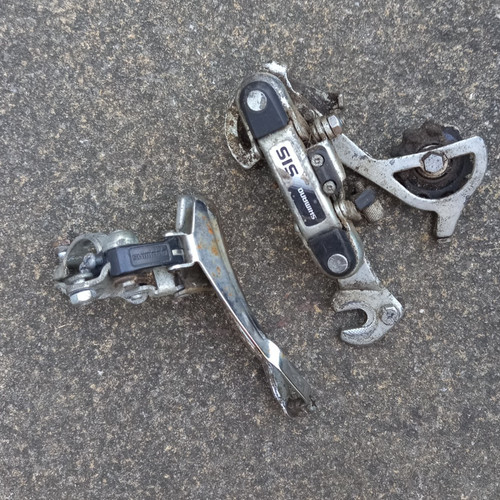 Shimano front and rear - front,