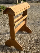 Oak saddle horse stand, New, Handmade by Farmyard Furniture (122cm H, 115cm L)